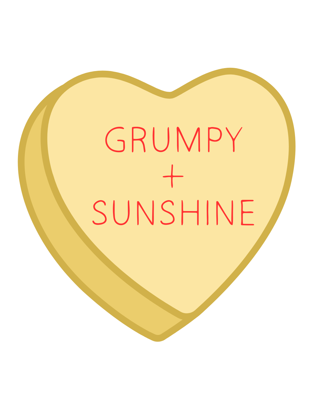 "Grumpy + Sunshine" Conversation Heart Sticker