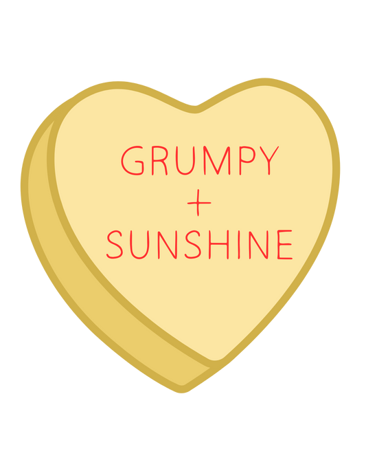"Grumpy + Sunshine" Conversation Heart Sticker