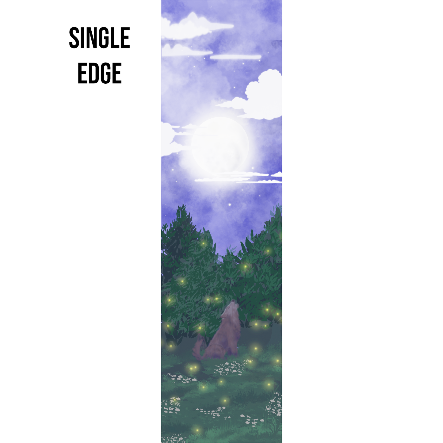 Wolf Howling at the Moon Edge Design